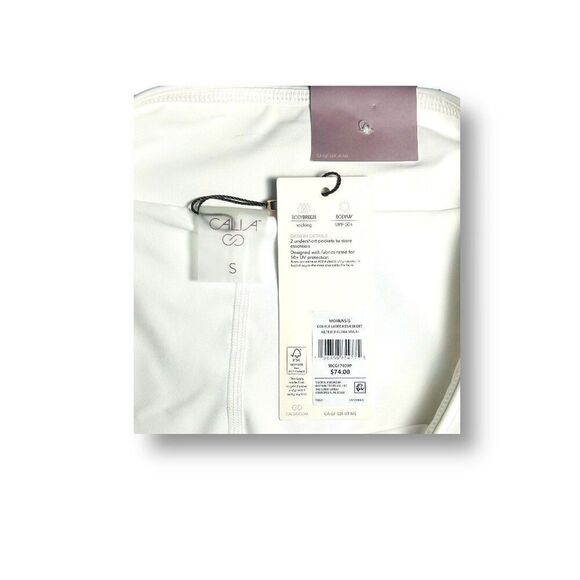 Calia S Green Cream Golf Skort Mesh Double Layer Pocket Stretch Activewear NWT - Picture 7 of 9